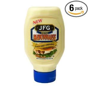 JFG Squeeze Mayonnaise, 18 Ounce Bottles (Pack of 6)  