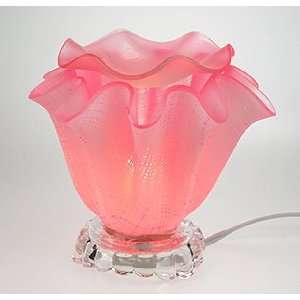Pink Glass Flower Electric Oil Warmer Lamp 