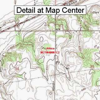 USGS Topographic Quadrangle Map   Attica, Indiana (Folded/Waterproof)