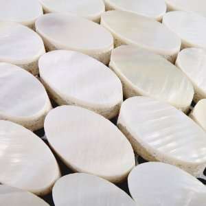 Home Elements Glass Fiber Base Mother of Pearl Tile   Nature White   0 
