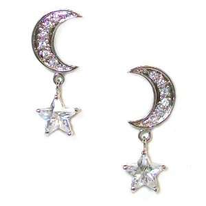  Second Glance Designs Sterling Silver Moon and Stars Cubic 