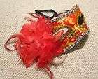 Red Embroider Flower Cosplay Party Masquerade Mask