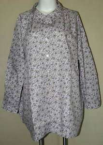 Plus 4X Long Sleeve Big Shirt Roamans Purple Rosebuds  