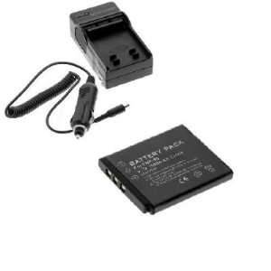  Lithium Ion Battery + Battery Charger with Car Adapter for FujiFilm 