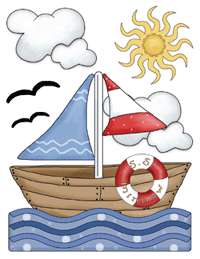 NAUTICAL SAILBOAT BOAT BABY NURSERY WALL STICKERS DECAL  