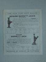 Antique Duff Barrett Automobile Jack Catalog Sheet 1907  