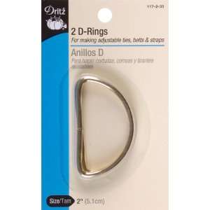  Metal D Rings 2 2/Pkg Gilt