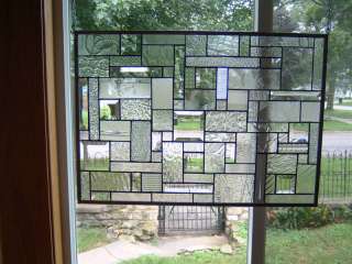 Ice Clear Stained Glass Window Panel Transom  