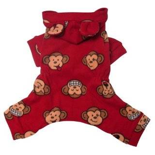 Adorable Silly Monkey Fleece Dog Pajamas/Bodysuit with Monkey Ears on 