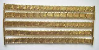 Lot of 5 plated hollow 60s watch bracelets 10 mm  