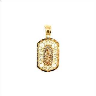    14k Yellow and Rose Gold Virgin Mary Charm Pendant New Jewelry