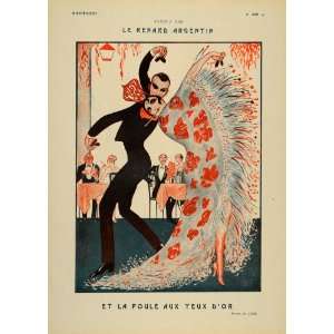  1925 Argentine Tango Dancers Dance Argentina Print NICE 