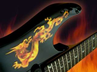 Real Fire Dragon Inlay Sticker Decal Guitar Bass  