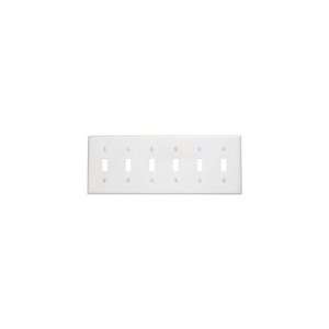   88036 W 6 Gang Toggle Switch Wall Plate   White