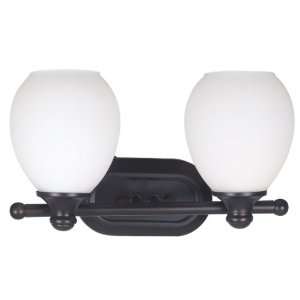 Kenroy Home 80262ORB Milne Two Light Vanity Light With 6 Inch Shades 