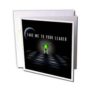   alien astronaut seeks direction   Greeting Cards 6 Greeting Cards with