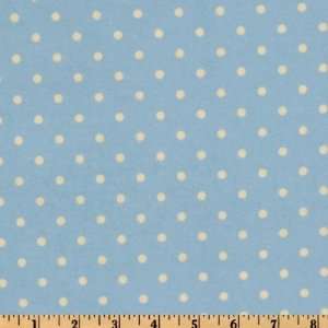  44 Wide Mighty Jungle Flannel Polka Dots Blue Fabric By 