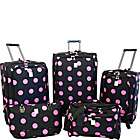 Jenni Chan Dots 5 Piece Spinner Luggage Set (Limited Time Offer) Sale 