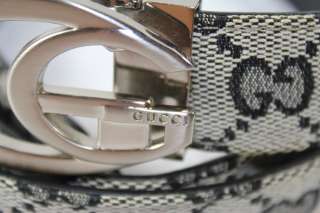 Gucci Monogram Belt Made in Italy size 39 to 43 gray NICE  