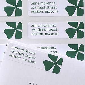  Four Leaf Clover Custom Irish Address Labels Office 