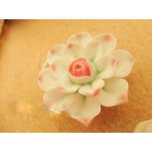  Beautiful Handmade Rose Flower Ceramics Pendant Necklace 