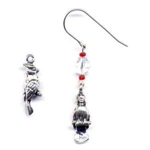  Sterling Silver Cardinal Charm Earrings Song Bird Jewelry 