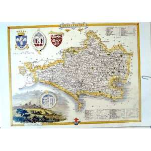  1990 Map England County Dorsetshire Poole Shaftesbury 