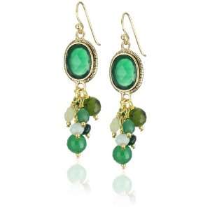  Bronzed by Barse Lace Green Onyx Earrings Jewelry