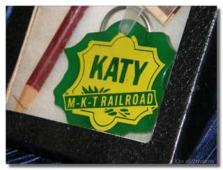 Shadow Box of Vintage MKT Katy Railroad Memorabilia  