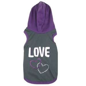  Capelli New York Pet Hoody Love With Hearts Grey Combo Med 