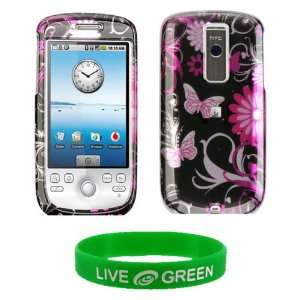  Pink Butterfly Design Snap On Hard Case for HTC myTouch 3G 