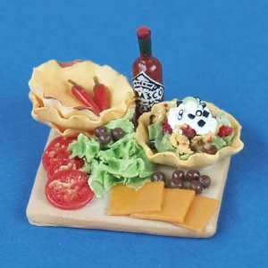  Dollhouse Miniature Mexican Fiesta Platter Toys & Games