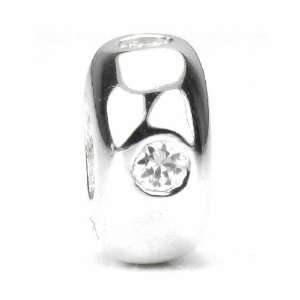   Swarovski Gems Cubic Zirconia, Sterling Silver European Charm Bead