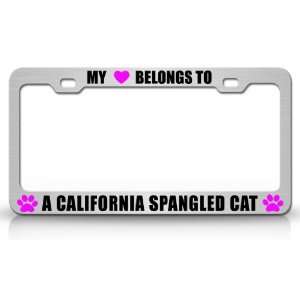  MY HEART BELONGS TO AN CALIFORNIA SPANGLED Cat Pet Steel 