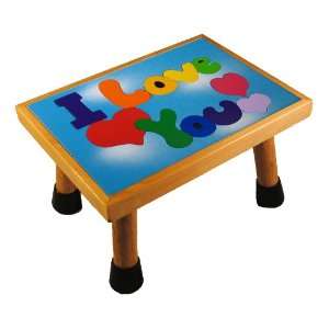  Puzzle Stool I Love You Hearts Toys & Games