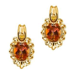   Ecstasy Mystic Topaz and Citrine Gold Plated Silver Earrings Jewelry