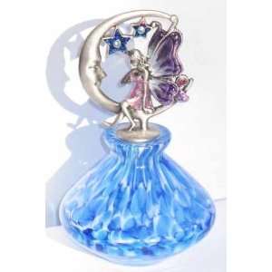   Perfume Bottle Fairy On Crescent Moon Mounted Lid