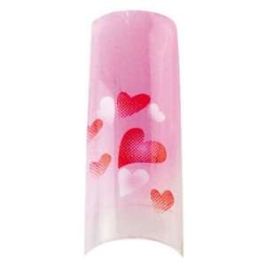   Nail Tips Set Pink Hearts 87767 + Aviva Nail File+ Nail Glue Beauty