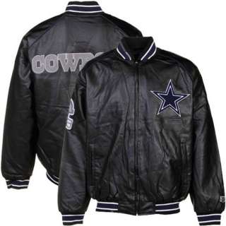 Dallas Cowboys GIII FAUX Leather Varsity Black NFL Jacket  MED thru 