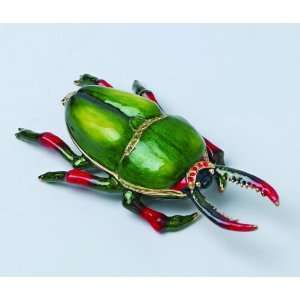  Green bug bejeweled jewelry box