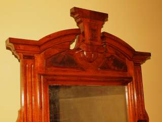 Antique Carved Victorian Burl Mahogany Commode Dresser Chest Mirror NO 