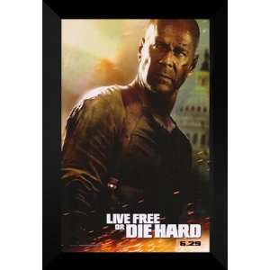  Live Free or Die Hard 27x40 FRAMED Movie Poster   A