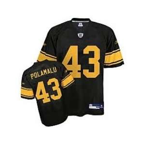 NFL Rebok Troy Polamalu Jersey Alternate Black and Yellow Youth XXL 18 