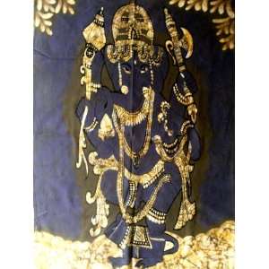 Indian God Ganesh / Ganesha Cotton Fabric Print Tapestry 