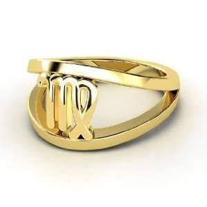 Virgo Zodiac Ring, 14K Yellow Gold Ring