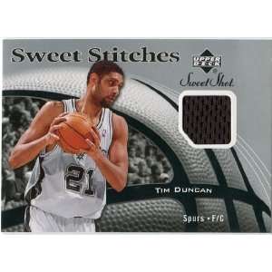   07 Upper Deck Sweet Shot Stitches #TD Tim Duncan Sports Collectibles