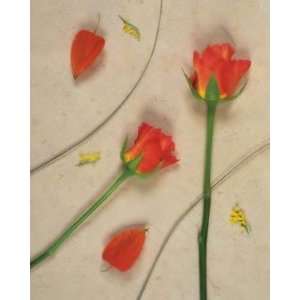 Orange Rose Solitaire artist James Guilliam 9x11 