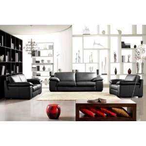   Furniture Bella Italia Leather 44 Sofa Set In Black