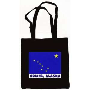 Homer Alaska Souvenir Tote Bag Black