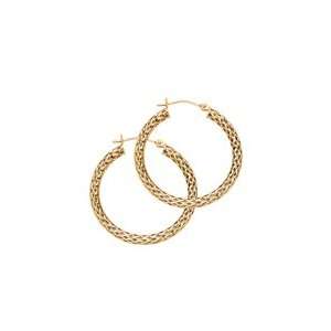  14kt. Yellow Gold Mesh Hoop Earrings Jewelry